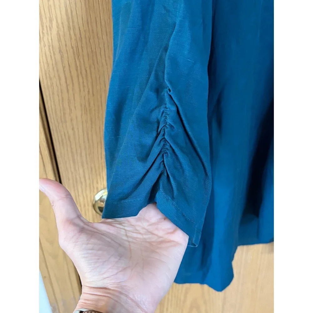 Torrid Studio Linen Blazer Legion‎ Blue Size 5 (5X) Lightweight